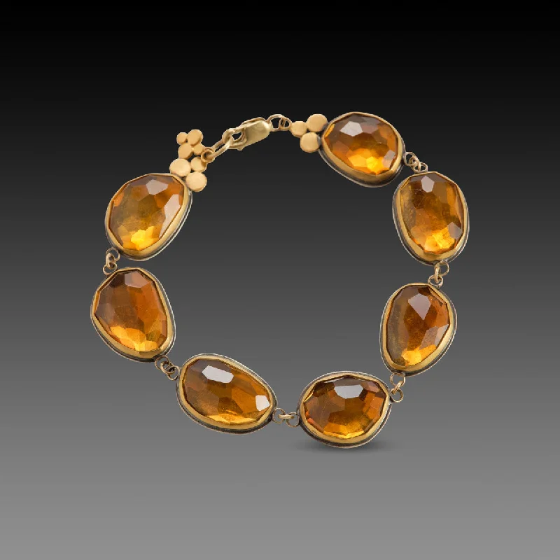 crystal bracelets for women -Citrine Link Bracelet