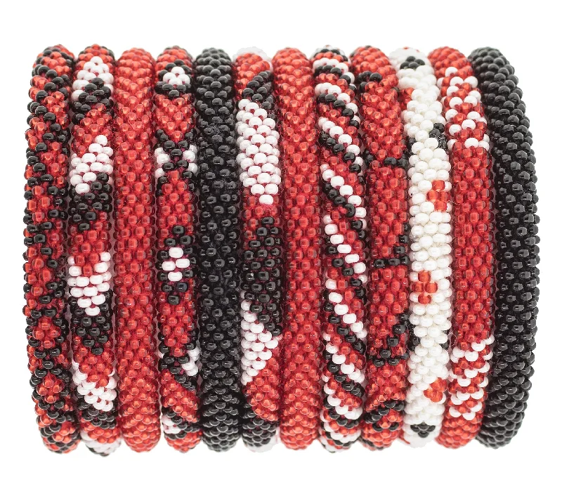 trendy bangles for women -Game Day Roll-On® Bracelets <br> Red, Black & White