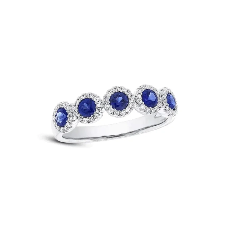 Women's rings elegant-relic-Sapphire & Diamond Halo Band