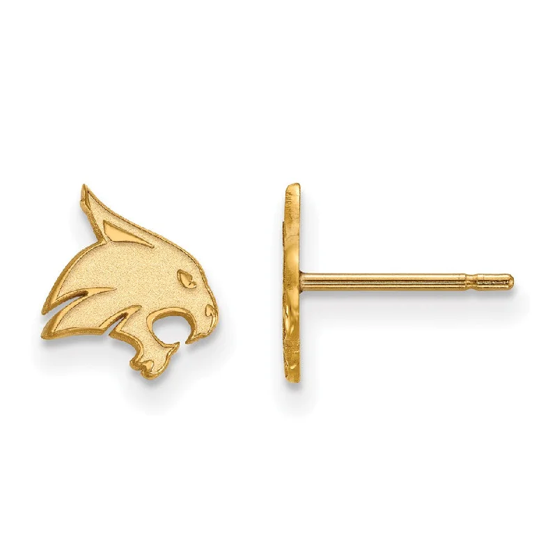 classy stud earrings for women -14k Yellow Gold Texas State University XS (Tiny) Post Earrings