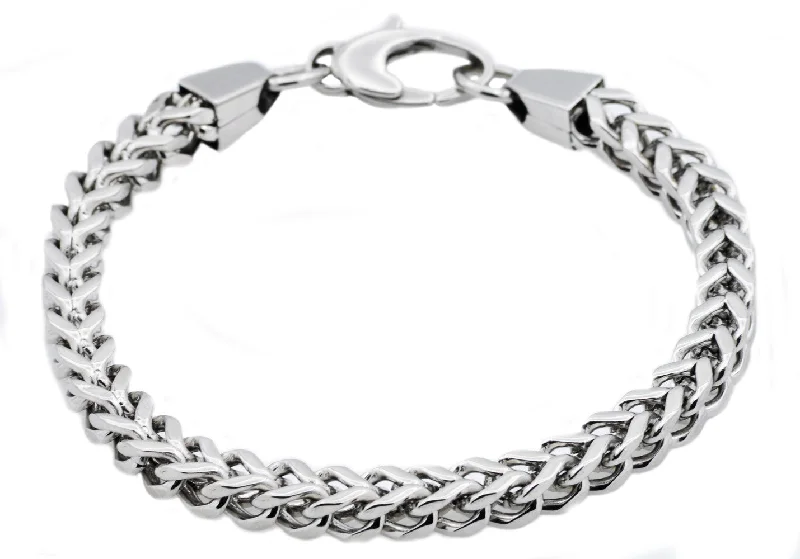 minimalist bracelets for women -Mens Stainless Steel Franco Link Chain Bracelet